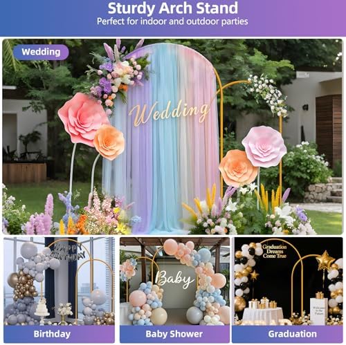 Hemmotop Metal Arch Backdrop Stand Set of 2, 7.2ft and 6ft - Image 2