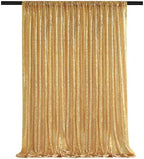 Gold Sequin Backdrop Curtain Panels 6FTx8FT Glitter Gold Photo Background by QueenDream