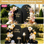 Wedding Arch Backdrop Cover Set of 2 (7.2FT, 6FT) Stretchy Spandex Fitted Balloon Arch Stand Backdrop Cover for Wedding Birthday Party Baby Shower Ceremony Banquet Decoration Black - Image 6