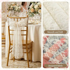 VitalCozy 50 Pack Ivory White Lace Chair Sashes with Bows Wedding Decor - Image 3
