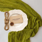 6Pcs Moss Green Cheesecloth Table Runner 120 Inches for Party Home Decor - Image 5