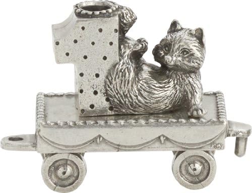 Danforth Birthday Raccoon Train Candleholder | Pewter Handcrafted in USA by DANFORTH