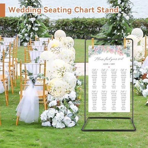 Wedding Welcome Sign Heavy Duty Black Easel Stand With 4 Leather Strap - Image 2