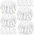 Ganeen 12 Pcs White Snowflake Round Tablecloth 84 Inch Plastic Christmas by Ganeen