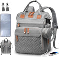SHITIESHOU Diaper Bag Backpack Baby Bag for Mom Dad with Changing Pad, 19 Pockets, Large Waterproof Travel Baby Girl Boy Toddle Diaper Bag with Insulated Pocket, Baby Shower Gifts, Grey by SHITIESHOU