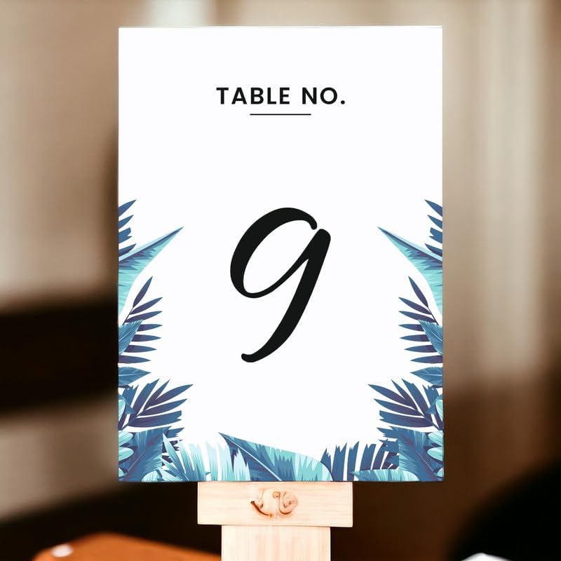 Tropical Leaves Design Table Number Cards Double Sided Party Table Numbers for Reception Baby Shower Anniversary Birthday Bridal Party 5x7 100 Pcs - Image 2