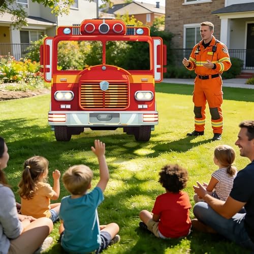 3.94 Ft Fire Truck Corrugated Plastic Standee Cutout Photo Prop - Image 6