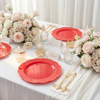NOCCUR 175PCS Red Plastic Plates with Gold Disposable Silverware - Include 50 Red Gold Plastic Plates,25 Knives,25 Forks,25 Spoons,25 Cups and 25 Napkins - Ideal for Party/Hibachi Party/Wedding - Image 6