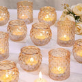 DARJEN Gold Votive Candle Holders Set of 24- Gold Candle Holders Bulk for Table Centerpiece, Tea Lights Candle Holder Glass for Wedding Shower, Home & Party Decor by DARJEN