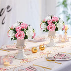 Sziqiqi Artificial Flower Centrepieces for Tables, Pink & White, 10Pcs - Image 4