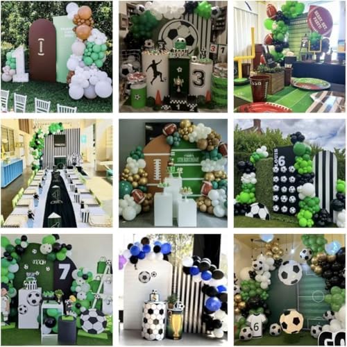 NIVIUS PHOTO American Football White and Black Stripes Arch Backdrop Cover for Boy Birthday Baby Shower Sport Party First Year Down Rugby Theme Decor,Elastic Spandex (3X5ft,GX2826) - Image 5