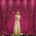 Burgundy Backdrop Curtain for Parties Wedding Wrinkle Free Maroon Photo Curtains Backdrop Drapes Fabric Decoration for Birthday Engagement Ceremony 5ft x 7ft,2 Panels - Image 5