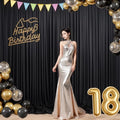 10x10ft Black Backdrop Curtain for Wedding Parties Wrinkle Free Fabric Black Drapes Backdrop Decoration for Baby Shower Birthday Photography Decoration 2 Panels, 5ft x 10ft by Gogoparti