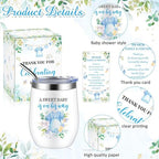 Hoolerry 6 Set Baby Shower Cups, 12oz Stainless Steel Tumbler, Greens - Image 3