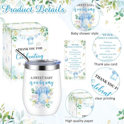 Hoolerry 6 Set Baby Shower Cups, 12oz Stainless Steel Tumbler, Greens - Image 3