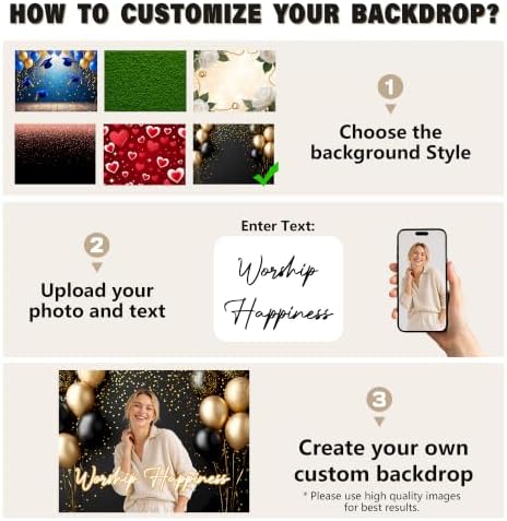 Custom Backdrop Personalized 8x6 Ft, Customized Photo Backdrop Banner with Picture Logo, Personalized Background for Photography, Gift for Birthday, Baby Shower, Christmas Decorations, Made in USA - Image 2