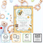 Custom Baby Shower Invites Bumble Bee Invitation for Boys, 20 Pack of 5x7 Personalized Honeycomb Invites with Envelopes - Unique Bumble Bee Baby Shower Cards by AmandaCreation - Image 2