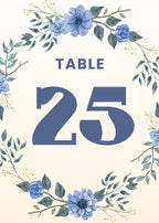 ANANYA FASHION & CRAFTS HUB Spring Blue Flower Wedding Table Number Cardss 1-100 Double Sided With Head Table For Reception Event Party Baby Shower Birthday 5x7 Inch by AnanyaFashionCraftsHub