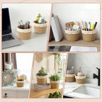 Thenshop 12 Pcs Small Woven Basket Empty with Gift Bags＆ Ribbons, Khaki - Image 5