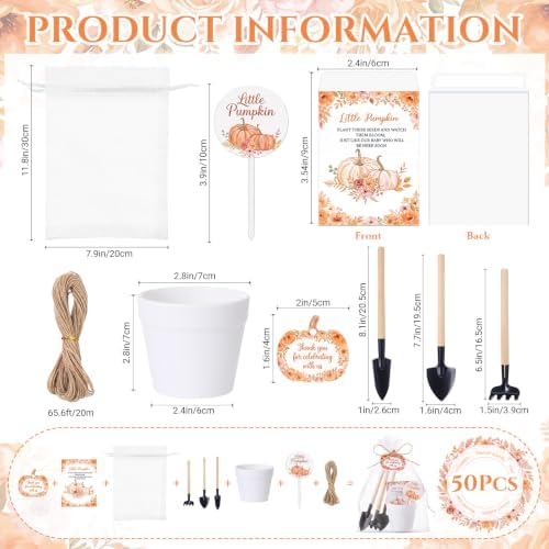 Amyhill 50 Sets Little Pumpkin Baby Shower Favors for Guests Bulk - Image 2