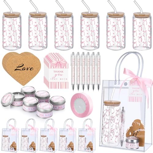 MotiMind 6 Sets Pink Bow Baby Shower Prizes for Winners Guest Game by MotiMind