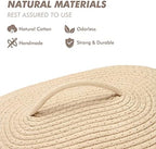 Sea Team Oval Storage Basket, Woven Cotton Rope Basket with Lid, Khaki - Image 3