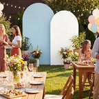 2 Set Wedding Arch Cover Blue White Ripple & Solid Stretchy Backdrop Cover - Image 3
