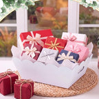 Fuyoooo 8 Pack White Baskets for Gifts Empty to Fill, Sturdy 10" x 12" Scalloped Edged Empty Gift Basket Kit Bulk with Handles, 8 Wrap Bags, 16 Tissue Paper and 8 Bows for Wedding Party - Image 3