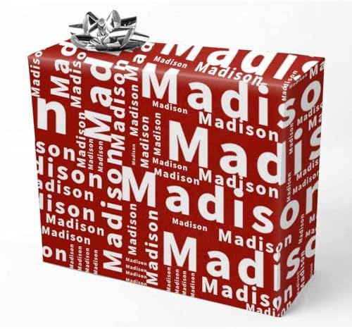 AOFUN Personalized Name Heart Funny Christmas Wrapping Paper Wrapping Paper One Roll Custom Wrapping Paper With Name Text Personalized Name Heart 5 Rolls 58" x 23" by Unknown