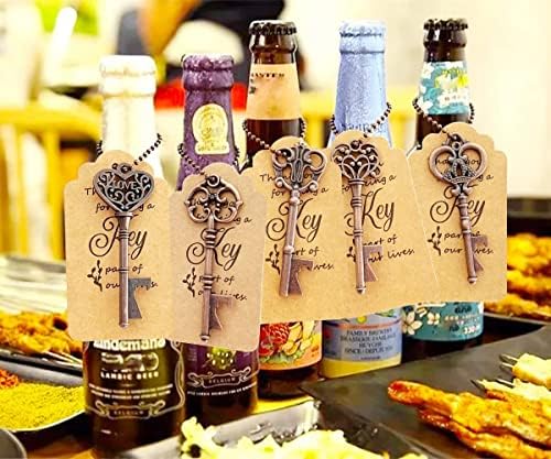 100 PCS Key Bottle Openers,Vintage Skeleton Key Bottle Openers for Wedding Favors,Wedding Party Gifts Souvenirs Decorations for Guests Bridal Shower Favors Bulk (Red copper) - Image 6