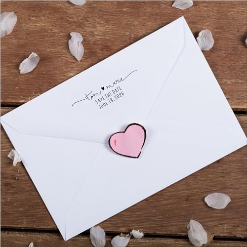 Self Ink Custom Return Address Stamp with Heart, Black Ink, Personalized Rubber Stamper for Wedding Invitations, Housewarming Gift, Engagement Gift Idea - Image 6