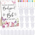 Roowest 35 Pcs Baby Shower Bibs Game with Bib Bodysuit Marker, Butterfly by Roowest