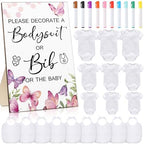 Roowest 35 Pcs Baby Shower Bibs Game with Bib Bodysuit Marker, Butterfly by Roowest