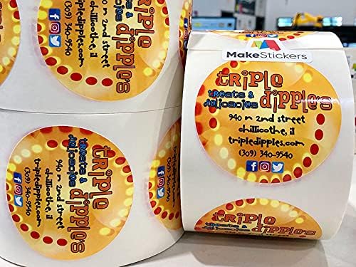 150 Custom Circle Roll BOPP Labels,Custom Sticker, Custom Text, Image, Logo Sticker for Business, Party, Wedding and Baby Shower Gloss/Matte Finish (2 inch Circle), ?Gloss/Matte Finish - Image 4
