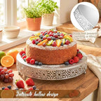 Wenqik 20 Inch Cake Stand Round Metal Cupcake - Image 3