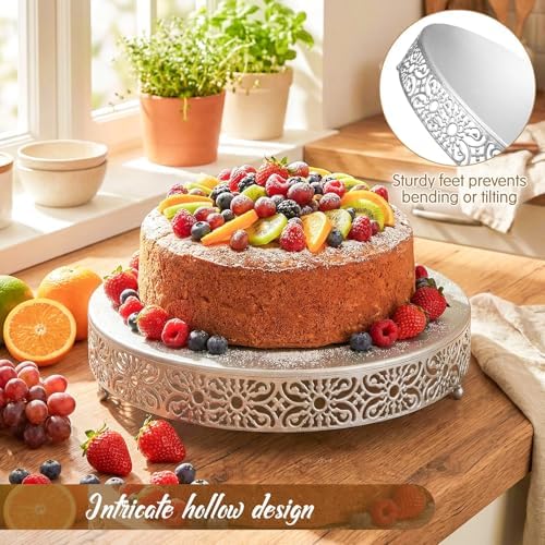 Wenqik 20 Inch Cake Stand Round Metal Cupcake - Image 3