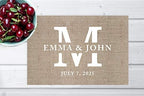 Andaz Press Custom Personalized Disposable Paper Placemats, 12 x 18 Inch, Set of 25, Rustic Burlap Monogram, Tableware, Dining, Tabletop, Table Setting for Wedding, Bridal Shower - Image 4