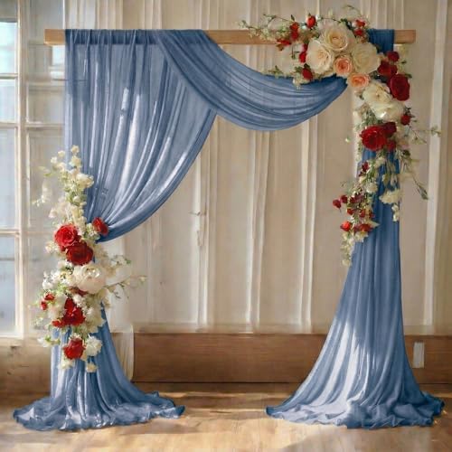 Pack of 1 Wedding Arch Drape Panel Fabric 30" x 50ft - Dusty Blue by MDS