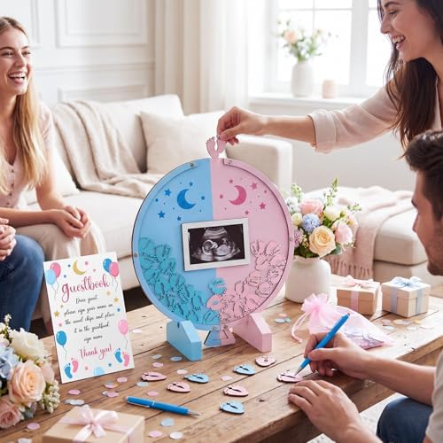 Kosiz 65 Pcs Gender Reveal Baby Shower Guest Book Alternative for 60 Guests - Image 6