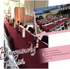 Showgeous 60x102 Inch Burgundy Rectangle Tablecloth 10 Pack Fit 6FT Table - Image 3