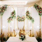 Metal Arch Stand and Cover Set,1 Light Pink Spandex Fitted Backdrop with 1 Gold Wedding Arched Stand Frame for Parties Birthday Baby Shower Bridal Banquet Decoration (7.2FT) - Image 7