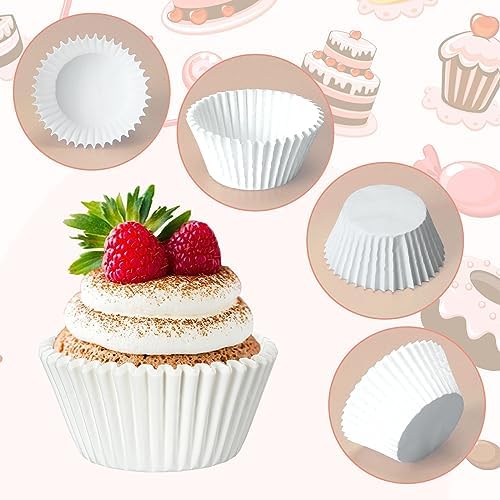 Jinei 5000 Pcs 5000 Pcs Cupcake Liners Bulk, 1.97" White Paper Muffin Cups - Image 4