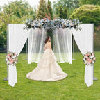 Adjustable Wedding Arches for Ceremony, 4 Post Hardware Kit, Outdoor Wedding Party Stand, 4 Post Backdrop Stand Kit Wedding Decorations Arch Square Backdrop Stand, 9.84 * 9.84 * 9.84ft Silver - Image 6