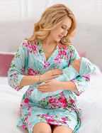 Mommy and Me Robe and Swaddle Set | Maternity Robe Matching Baby Girl, Boy - Image 3