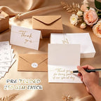 200 Pack Thank You Cards with Envelopes Bulk, Cream Blank Thank You Notes 4 x 6 Inch with Stickers, Elegant Classy Note Cards for Wedding, Business, Graduation, Baby Shower, Bridal Shower & Memorial Service (Cream Card + Gold Foil Font) - Image 4