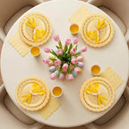 Ziliny 350 Pcs Light Yellow Plates and Napkins, 50 Guest Spring Easter Party Supplies Include Scalloped Paper Plates Napkins Cups Plastic Spoons Forks Knives Disposable Tableware Set for Baby Shower - Image 6