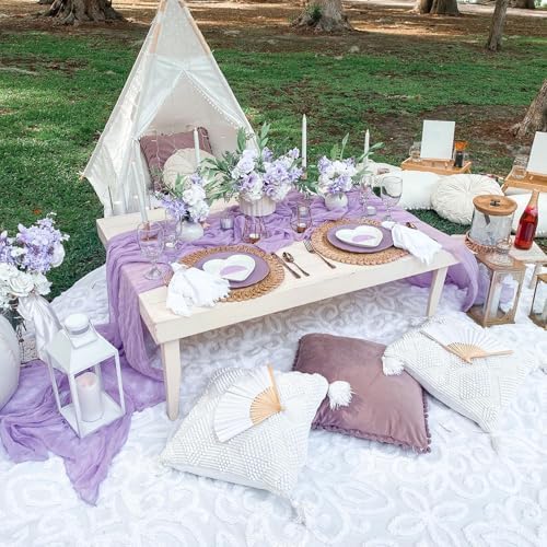6 Pack Lavender Purple Cheesecloth Table Runner 10Ft 23 x 120 Inch - Image 7