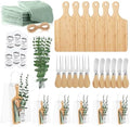 49Pcs Baby Shower Prizes for Game Winners Bamboo Cheese Board Fork Spreaders Towel Thank You Card with PVC Gift Bags for Guests Baby Shower Wedding Bridal Shower Favors by JIETING