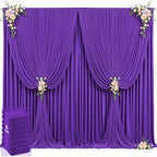 40ft x 12ft Purple Backdrop Curtains Wrinkle Free Backdrop Curtain for Wedding Parties Purple Fabric Backdrops Drapes Back Drop Cloth Bridal Shower Stage Curtains Wedding Decorations for Reception by Tao-GePartyDecorations