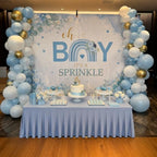 10x6.5ft Baby Shower Backdrop Decorations Blue Floral Baby Shower Banner Backdrop Photo Booth Background for Baby Party Photography Props for Boy's or Girl's Party Supplies(Boy Style) - Image 2